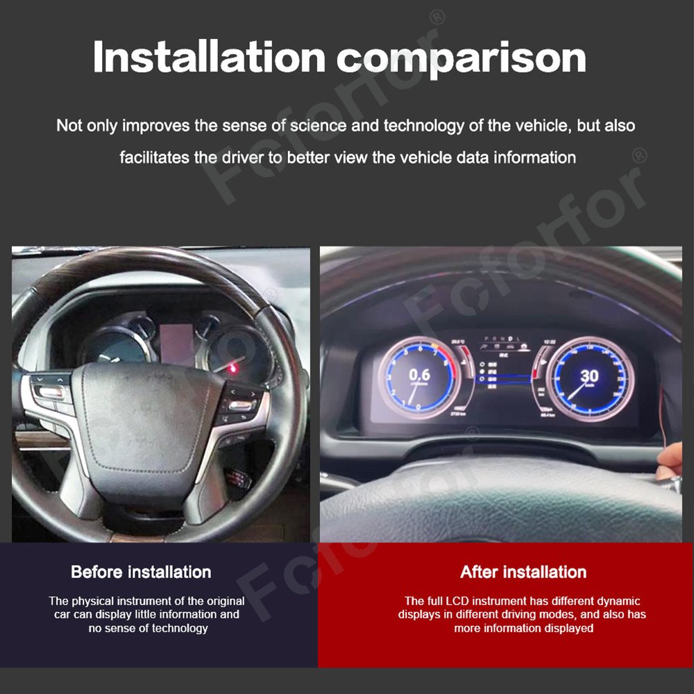 LCD Digital Cluster for Toyota Prado 2004-2009 Virtual Cockpit Speed Meter Dashboard Instrument
