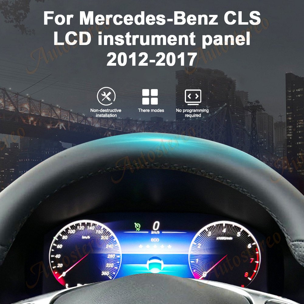 Car Digital Cluster Odometer for Mercedes Benz CLS W218 2012-2017 Virtual Cockpit Speed Meter Screen Media Player Auto Dashboard