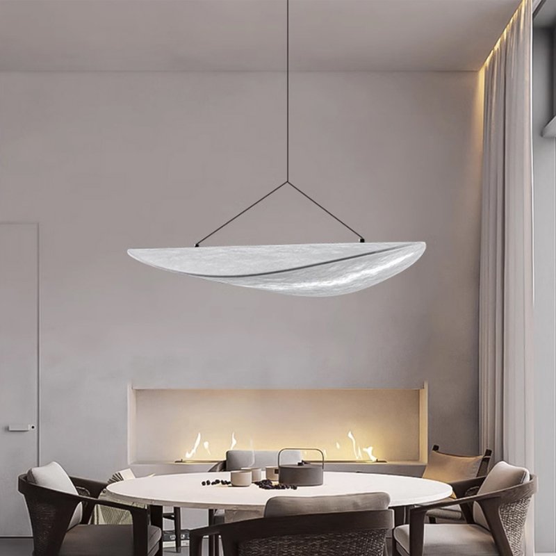 BAHE 2024 Home Decor Kitchen Hanging Lamp Fabric Chandelier 1 Iron CE Chrome Big Nordic Modern Led Indoor Minimalist Design Silk