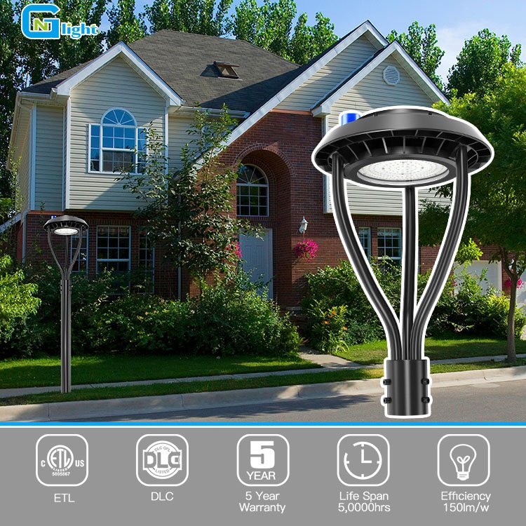 Post Top Fixture 80W Us Stock Pole Lamp Parking Area Yard Outdoor Lighting Led Dusk to Dawn 60W 100W 150 Watt Garden Light