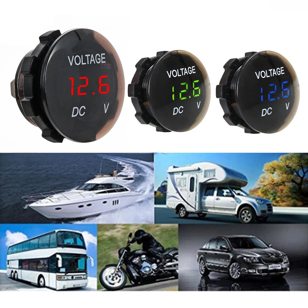 DC 12V-24V Digital Panel Voltmeter Voltage Meter Tester Led Display For Car Auto Motorcycle Boat ATV Truck Refit Accessories