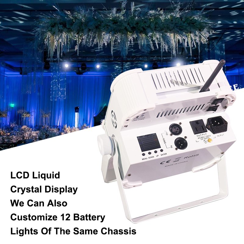 Grace RGBWAUv 6in1 DJ LED Flat Par Can Wedding Wifi Wireless DMX Battery Operated Par Light