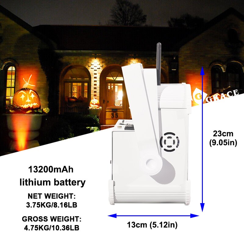 Grace RGBWAUv 6in1 DJ LED Flat Par Can Wedding Wifi Wireless DMX Battery Operated Par Light