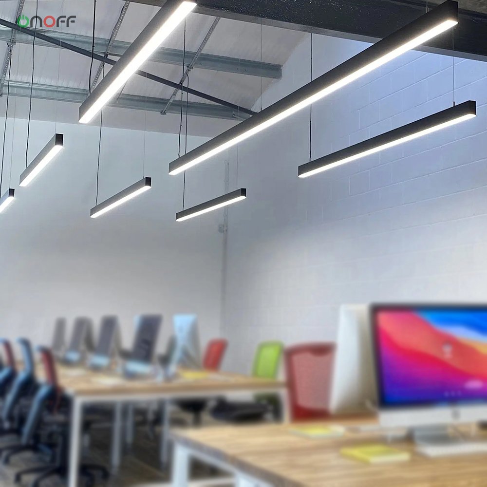 Triac Dim Car Showroom Linear Led Pendant Light 3000lm/m Ceiling Hanging Light System