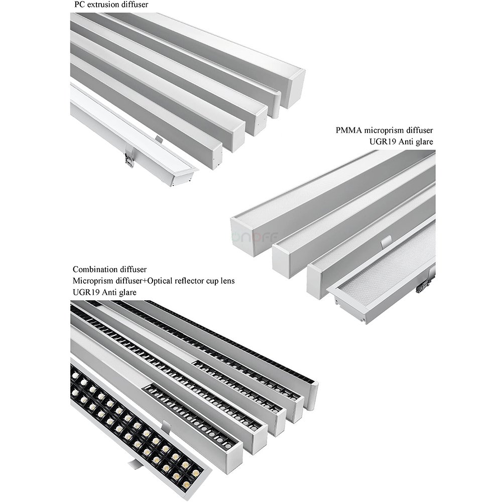 Triac Dim Car Showroom Linear Led Pendant Light 3000lm/m Ceiling Hanging Light System
