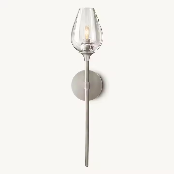 Solid Brass Material Art Decor Led Glass Wall Light Sconce Restoration Glass Vintage Wall Lamp Hardware for Living Room