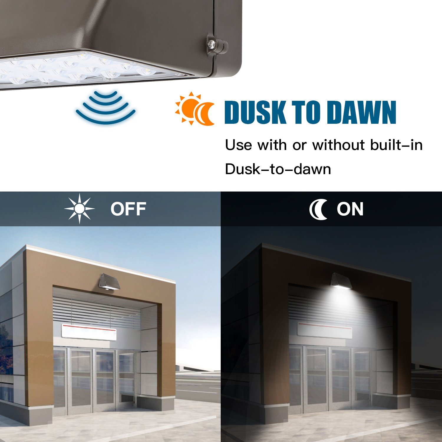 Led Wall Pack Light Fixture US in Stock ETL DLC UL 70W 125W 135W Outdoor Full Cutoff Wallpacks Led Wall Pack With Photocell
