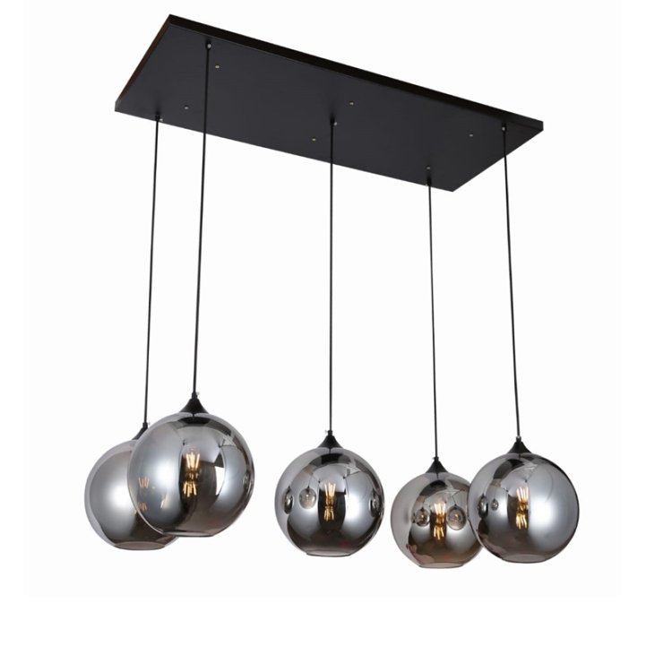 Factory Direct Ball Shape Kitchen Island Pendant Light Black Luxury Home Decor Nordic Modern Hand Blown Glass Chandelier