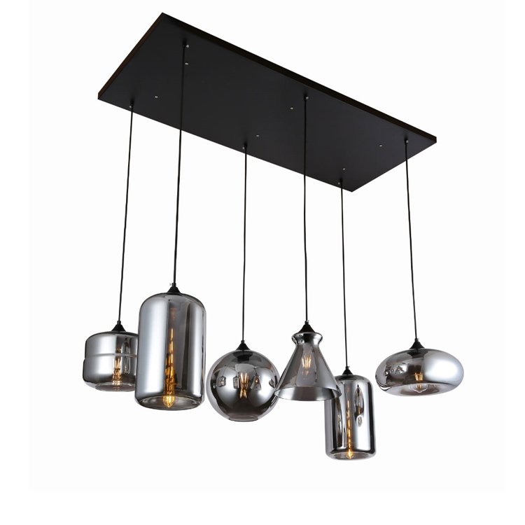 Factory Direct Ball Shape Kitchen Island Pendant Light Black Luxury Home Decor Nordic Modern Hand Blown Glass Chandelier