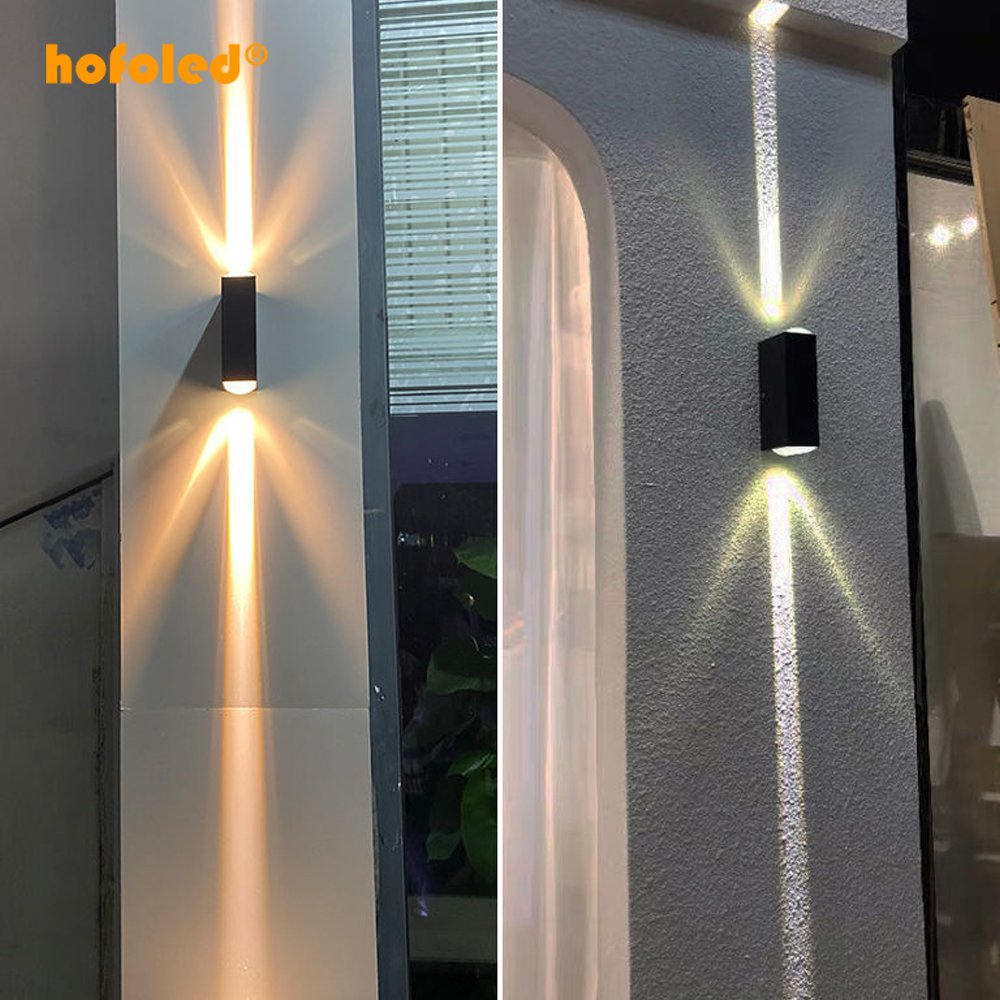 Modern Home Garden Decoration Aluminum Double Head Light 3000K 4000K 6000K Led Wall Lamp Adjustable Outdoor up Down Wall Light