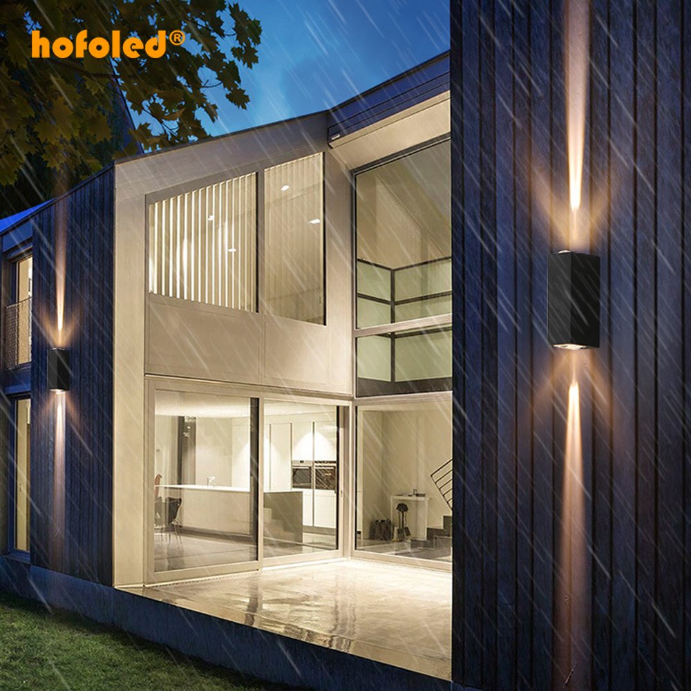 Modern Home Garden Decoration Aluminum Double Head Light 3000K 4000K 6000K Led Wall Lamp Adjustable Outdoor up Down Wall Light