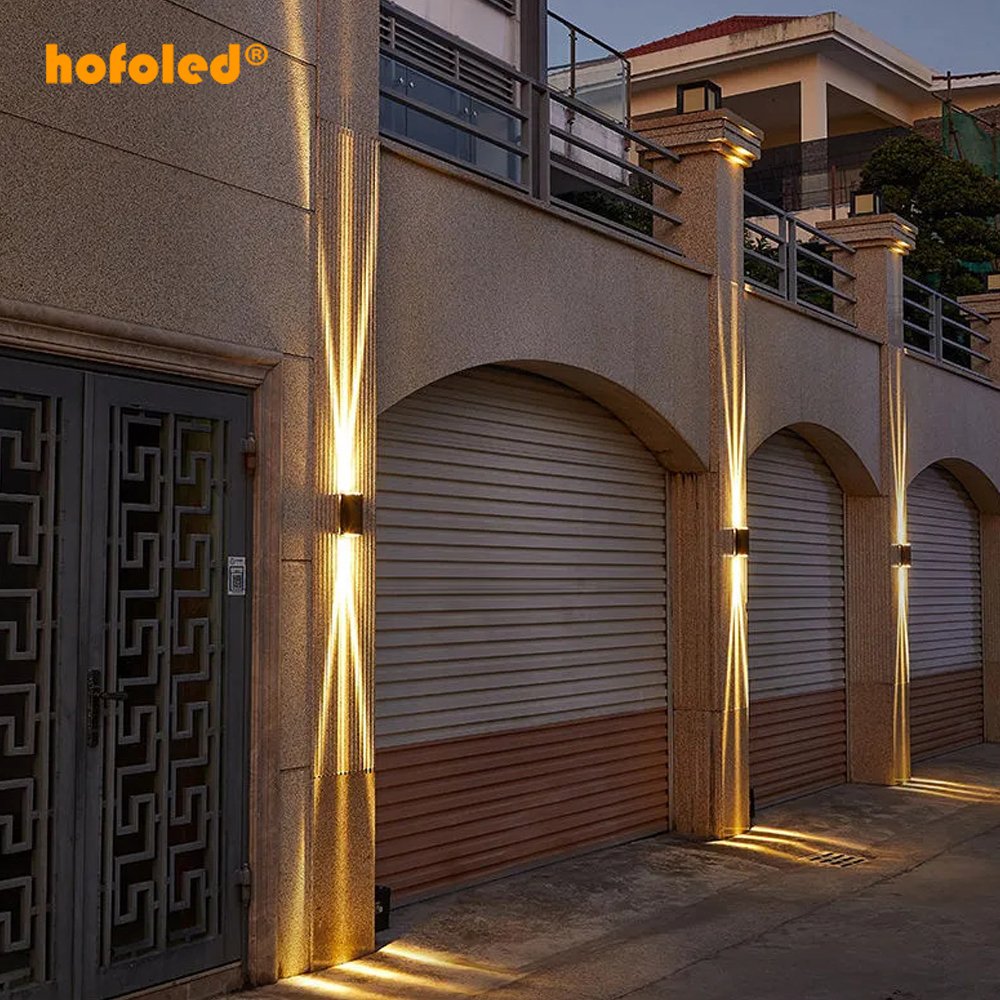 Modern Home Garden Decoration Aluminum Double Head Light 3000K 4000K 6000K Led Wall Lamp Adjustable Outdoor up Down Wall Light