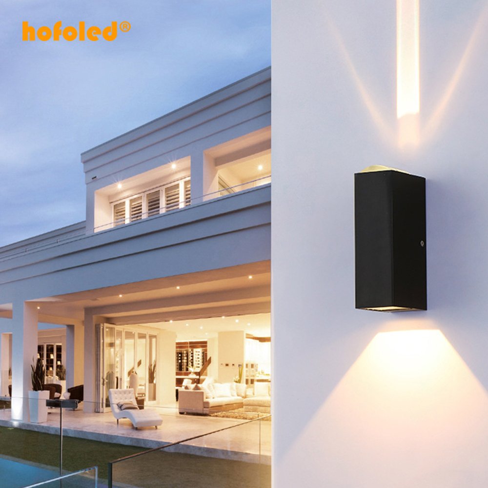 Modern Home Garden Decoration Aluminum Double Head Light 3000K 4000K 6000K Led Wall Lamp Adjustable Outdoor up Down Wall Light