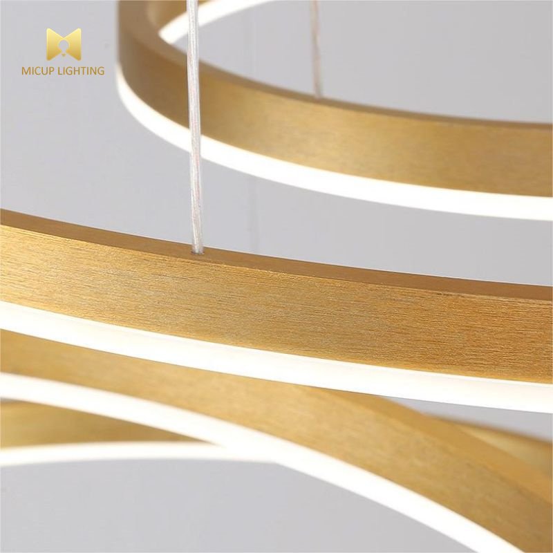 Simple Modern Living Room Chandelier Circular Villa Hall Lamp Scandinavian Light Luxury Dining Room Lamp Duplex Pendant Light