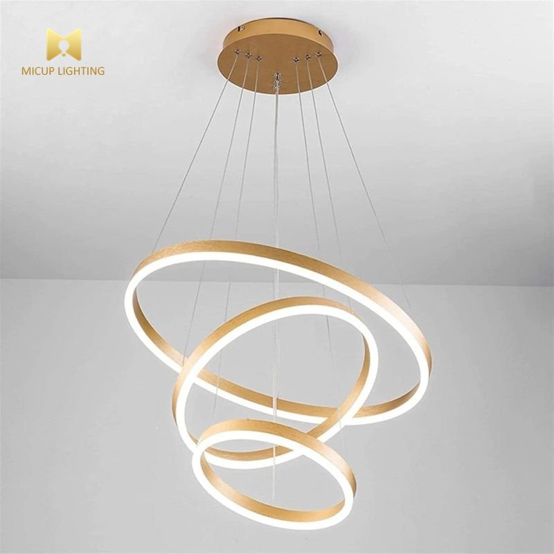 Simple Modern Living Room Chandelier Circular Villa Hall Lamp Scandinavian Light Luxury Dining Room Lamp Duplex Pendant Light