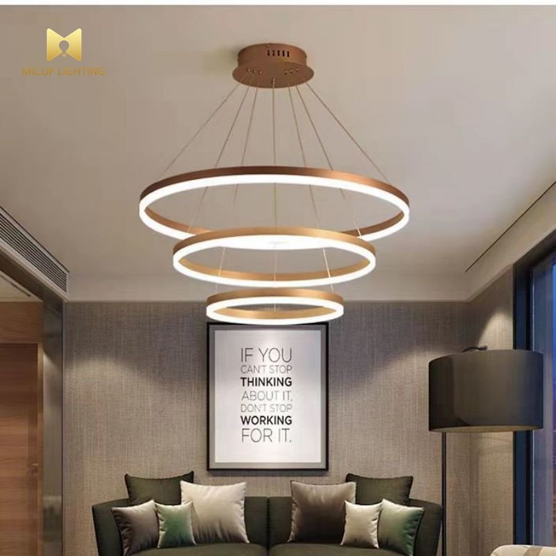 Simple Modern Living Room Chandelier Circular Villa Hall Lamp Scandinavian Light Luxury Dining Room Lamp Duplex Pendant Light