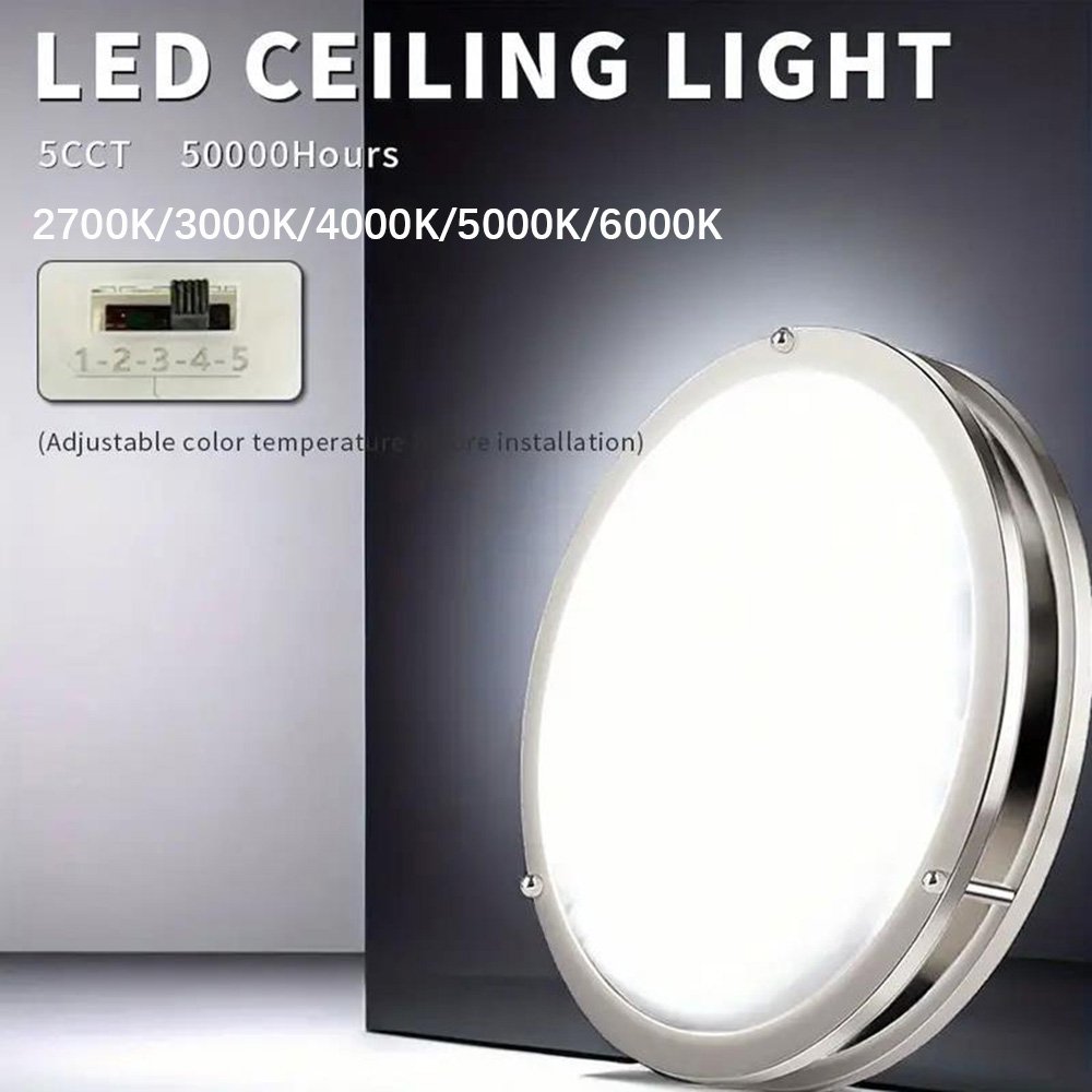 Local Warehouse 24W Dimmable LED Ceiling Light Fixture, 12inch Flush Mount Light Fixture for Bedroom, Kitchen, Bathroom