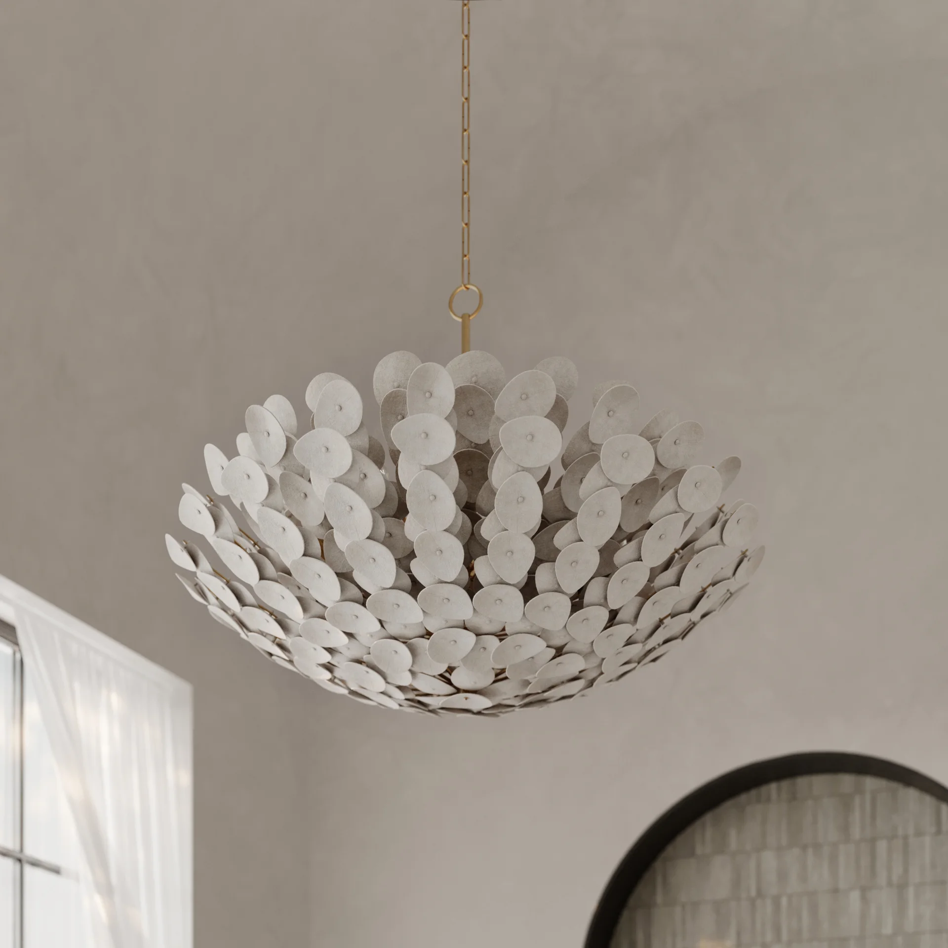 Good Quality Nordic Large Vintage Gold Leaf Bedroom Living Room Ceiling Lighting Fixture Chandelier Pendant Lights