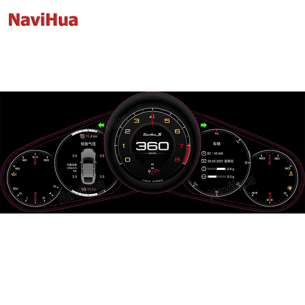 NaviHua New Auto Meter for Porsche Cayenne 12.3 Inch Car Digital Cluster Instrument LCD Dashboard Cockpit Speedometer Upgrade