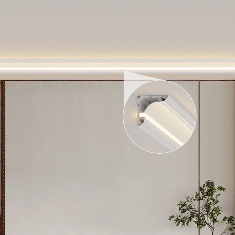 Ceiling LED Cover Light Aluminum Profiles Light Corner Shape Modern Ceiling Trim for Bedroom Living Room