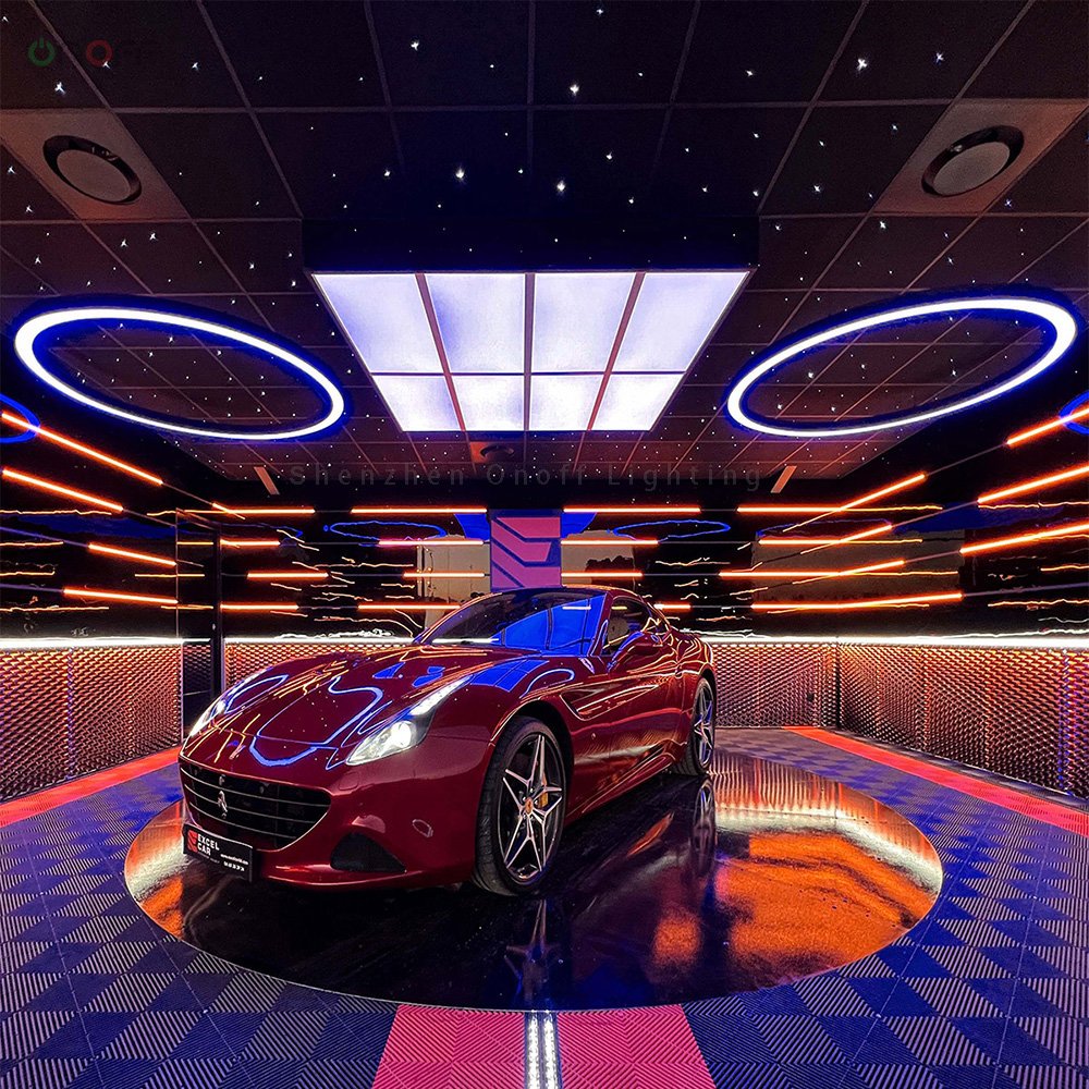 RGB Multi Colors Straight Line Led Pendant Light Blue Ceiling Linear Light 24V with Controller for Fitness Room