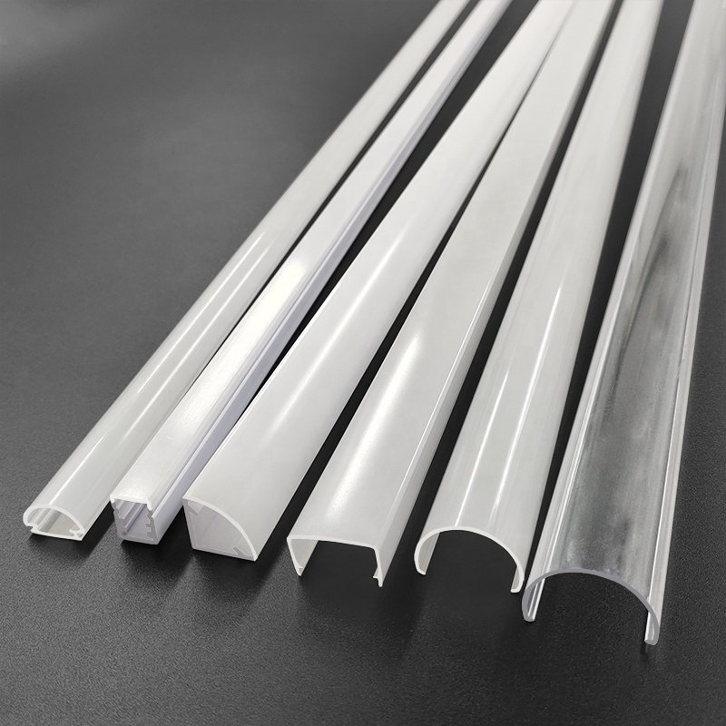For Train and Bus Led Light Housing Double Colored Prismatic Coextrusion Polycarbonate Profile Led Light Diffuser Cover