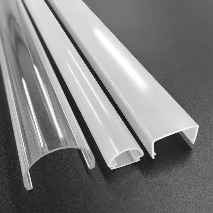 For Train and Bus Led Light Housing Double Colored Prismatic Coextrusion Polycarbonate Profile Led Light Diffuser Cover