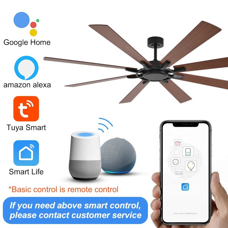 C066 60/72 INCH High air Volume Ceiling Fan Without Light WithAPP CONTROL