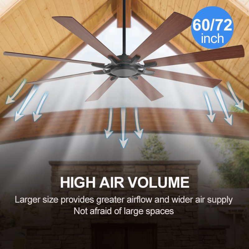 C066 60/72 INCH High air Volume Ceiling Fan Without Light WithAPP CONTROL