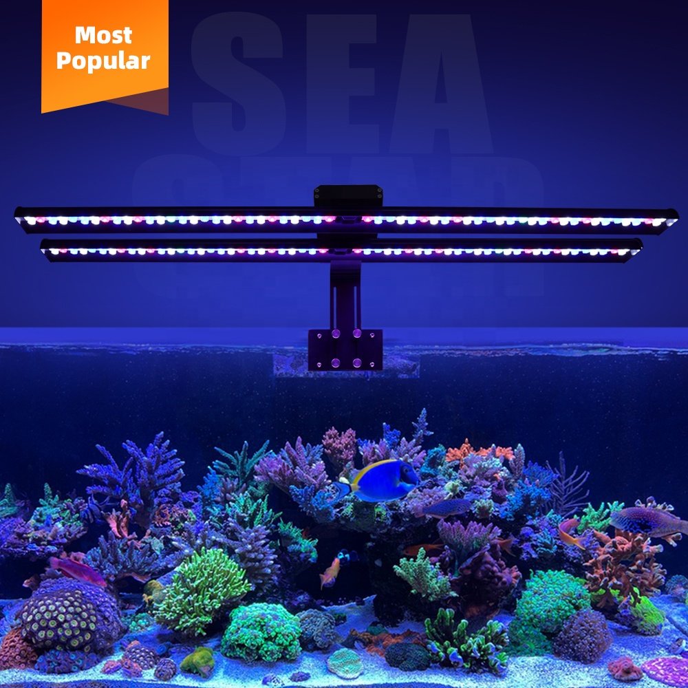SEASTAR 2023 Newest Adjustable Spectrum Clip Marine Fish Tank Full Spectrum Led Aquarium Light Bar for Coral Reef
