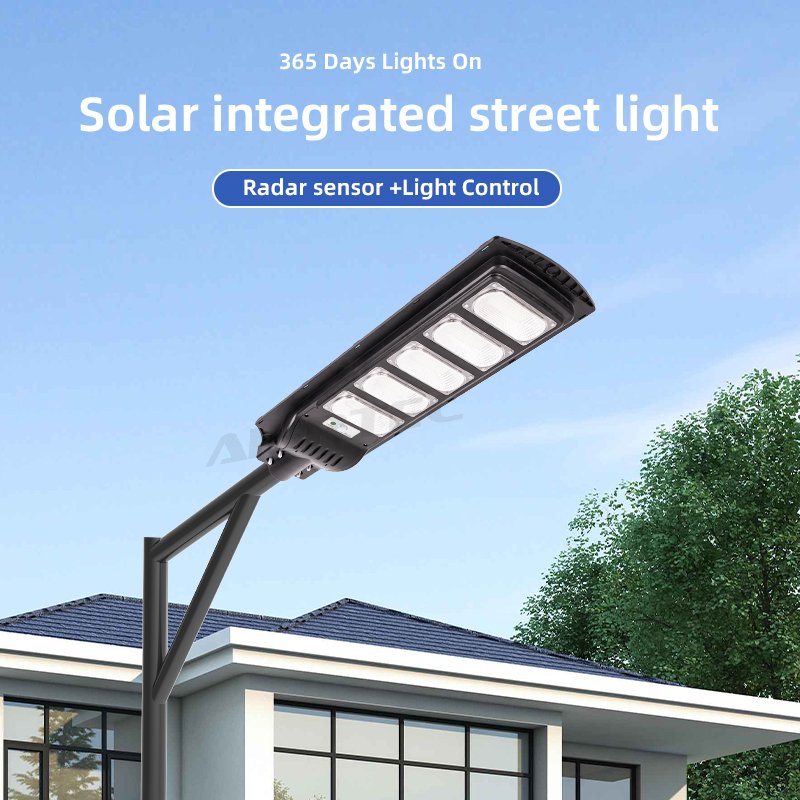 Outdoor Lighting Waterproof Ip66 50w 100w 150w 200w 250w All in One Integrated Solar Led Street Light