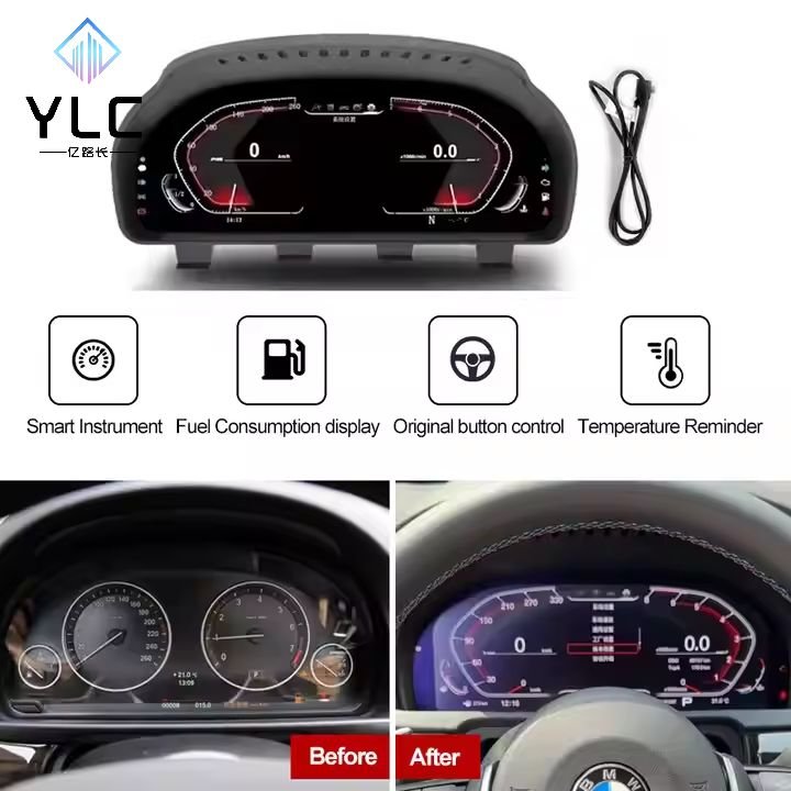 YLC 12.3" Original Car Digital Cluster Instrument for BMW E60 E61 E63 E64 Dashboard Instrument (2003-2009)