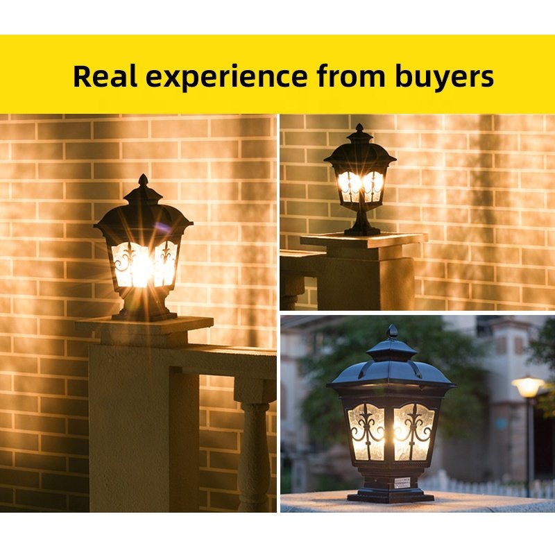 Pillar Lights Modern Outdoor Pillar Led Solar Lamp Street Led Black Plastic Led Lighting Garden Outdoor Pillar Lights Solar