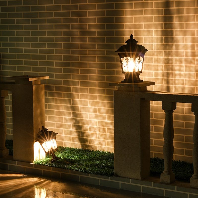 Pillar Lights Modern Outdoor Pillar Led Solar Lamp Street Led Black Plastic Led Lighting Garden Outdoor Pillar Lights Solar