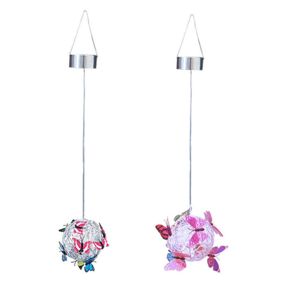 Solar butterfly Hanging Tree Ball Lights LED Intelligent Light Sense Outdoor Waterproof Courtyard Garden Color Decorative Lights