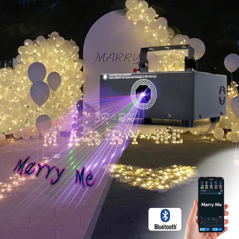 Hot Sale Wedding 2W RGB Full Color 20K Scanner Animation Blue Tooth Control Laser Show Projector for Night Dj Club