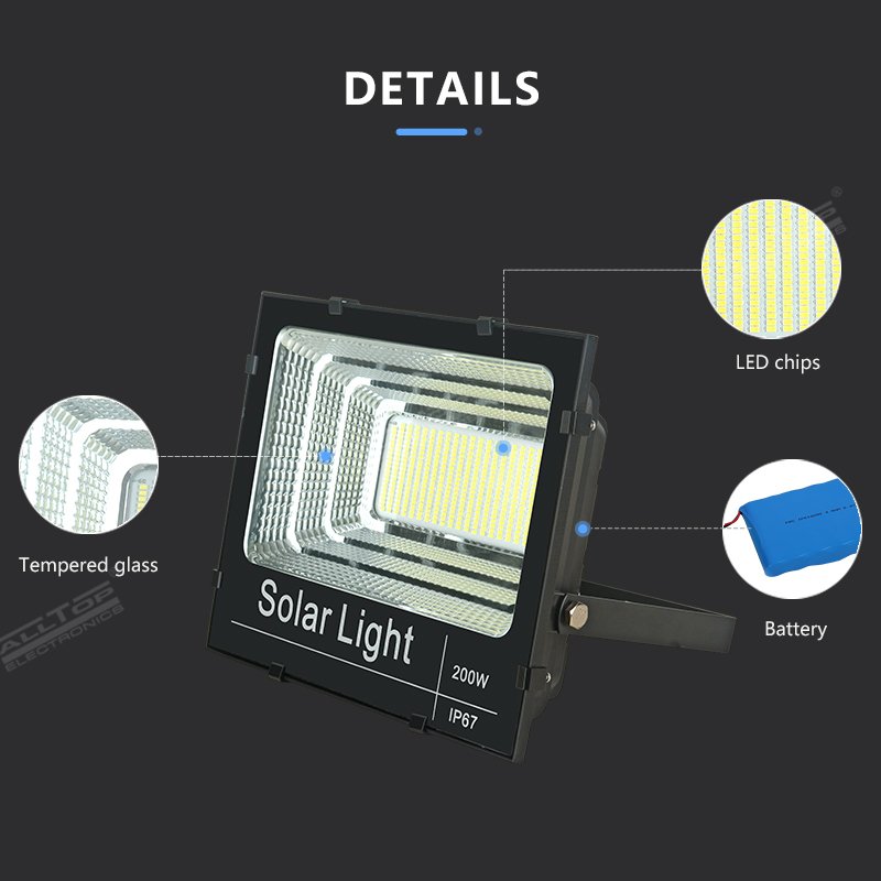 ALLTOP Ip65 Waterproof Aluminium Outdoor Reflector 25w 40w 60w 100w 200w 300w LED Solar Flood Light