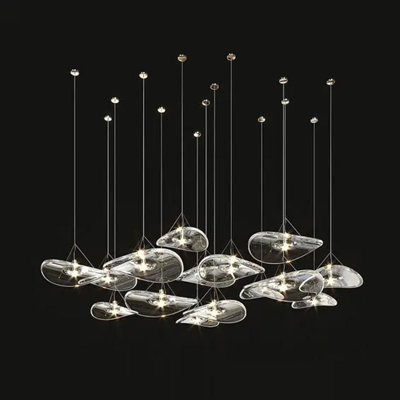 Modern Pendant Light Staircase Hotel Villa Luxury Crystal Pendent Lamp Art Glass Handmade Minimalist Led Indoor Lighting