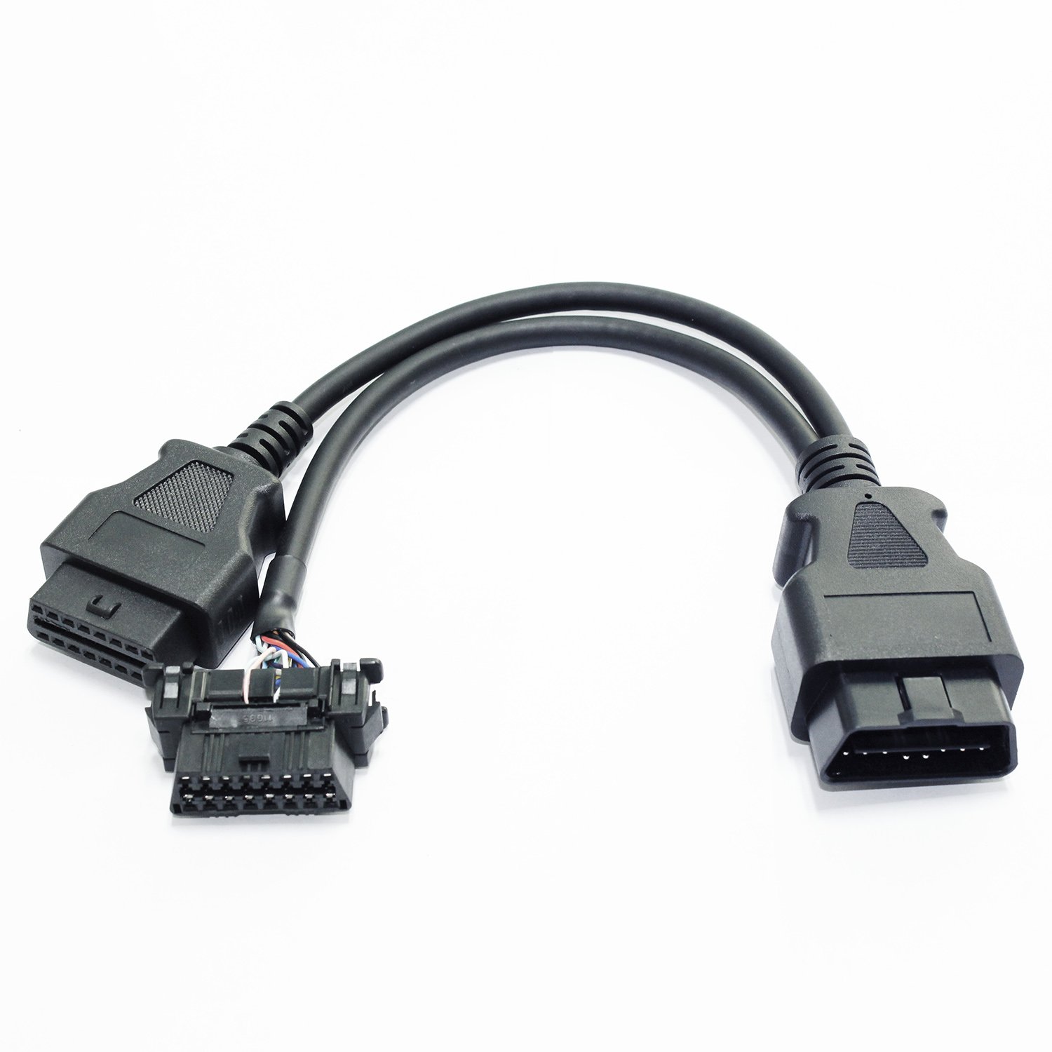 Custom OBD Port Plug and Play Pass Through Cable OBDII Y Splitter Harness for PowerStep/AMP Research/Nissan/Toyota/DODGE Car