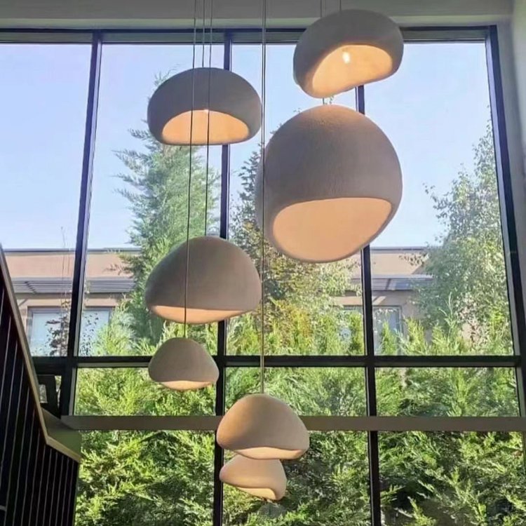 Home Decor Nordic Modern E27 Pendant Light Kitchen Restaurant Decorative White Hanging Lamp Designers Wabi Sabi Style Chandelier