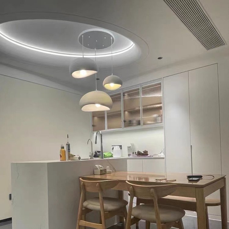 Home Decor Nordic Modern E27 Pendant Light Kitchen Restaurant Decorative White Hanging Lamp Designers Wabi Sabi Style Chandelier