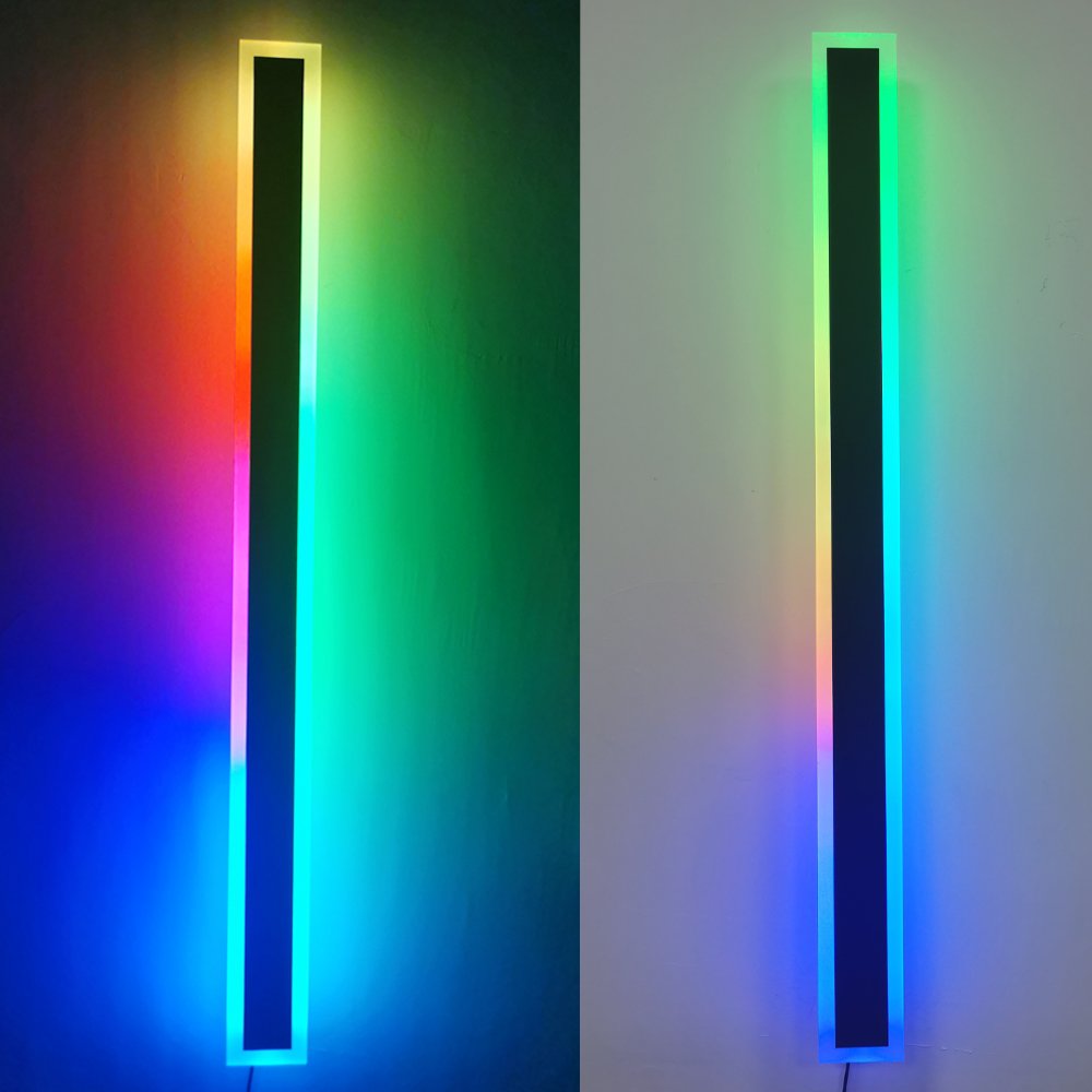Hofoled Outdoor Waterproof Dimmable Color Changing Smart Long Linear Strip Led Wall Lamp Exterior RGBW Wall Sconce Lights