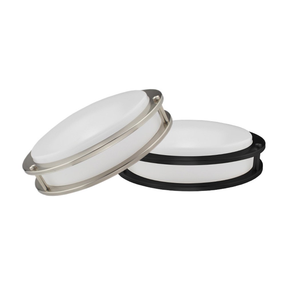 Modern 10 Inch 5CCT Sliver Double Ring Surface Mount LED Ceiling Lights Kitchen Home Office