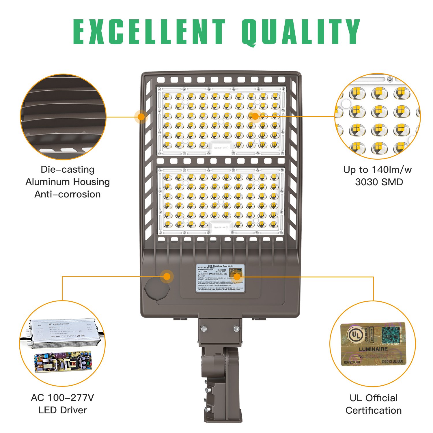 Led Shoebox Area Light 100w 150w 200w 240w 320w Dlc Ip65 Led Parking Lot Light With Photocell Sensor