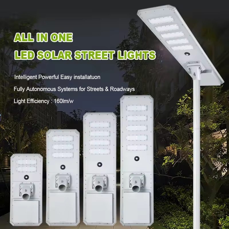 Omsen High Lumen Die Casting Aluminum Solar Flood Street Lights Lampadaire Solaire Exterieur With Poles for Street Road High Way