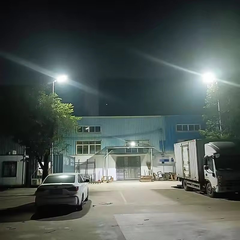 Omsen High Lumen Die Casting Aluminum Solar Flood Street Lights Lampadaire Solaire Exterieur With Poles for Street Road High Way