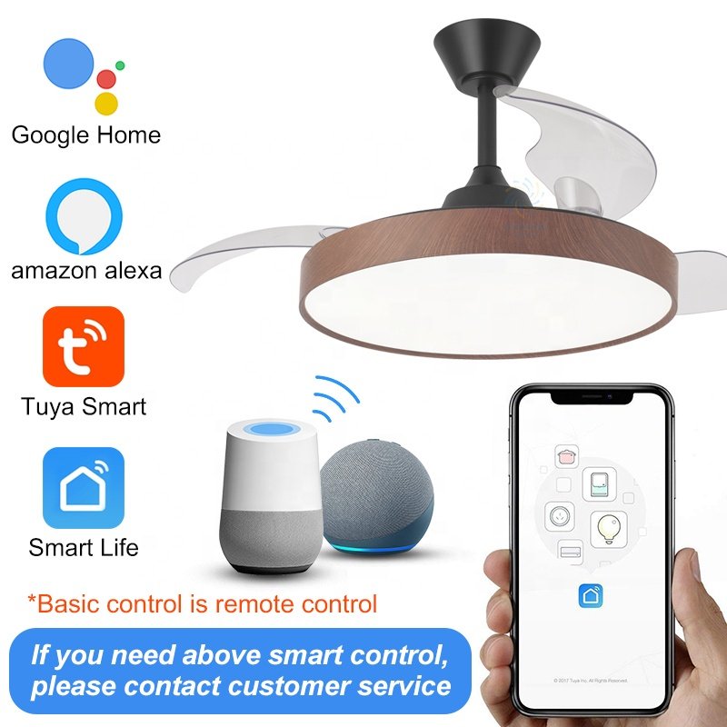 Y276 Modern 42 Inch LED Ceiling Fans 110/220V DC Motor Remote Control with Luz Designer and Ventilador Oculto for Bedroom