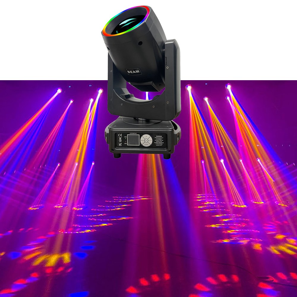 Flycase 2 in 1 295 Beam Stage Lighting 10R Sharpy Moving Head Light With RGB Led Strip Background Club Light