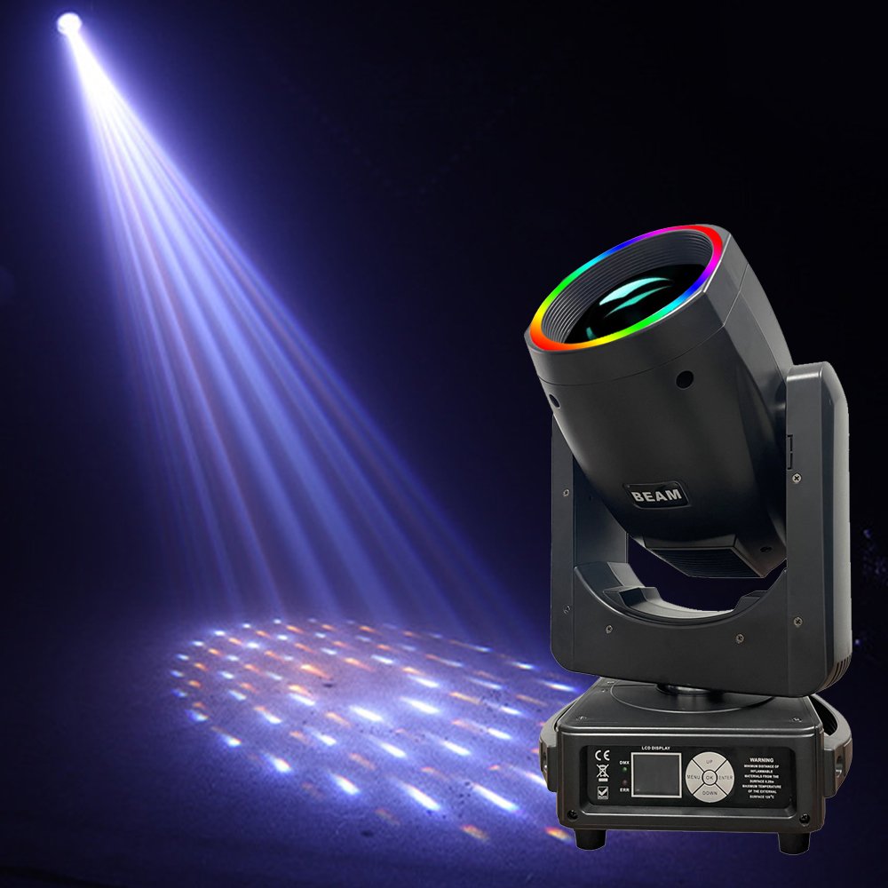 Flycase 2 in 1 295 Beam Stage Lighting 10R Sharpy Moving Head Light With RGB Led Strip Background Club Light