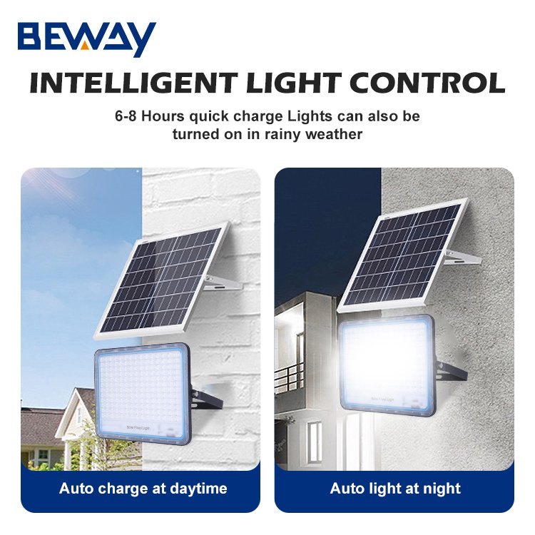 Low Price Abs Aluminum Housing Outdoor Led Solar Flood Lamp 60 100 150 200 Watt Led Flood Light With Time Remote Control